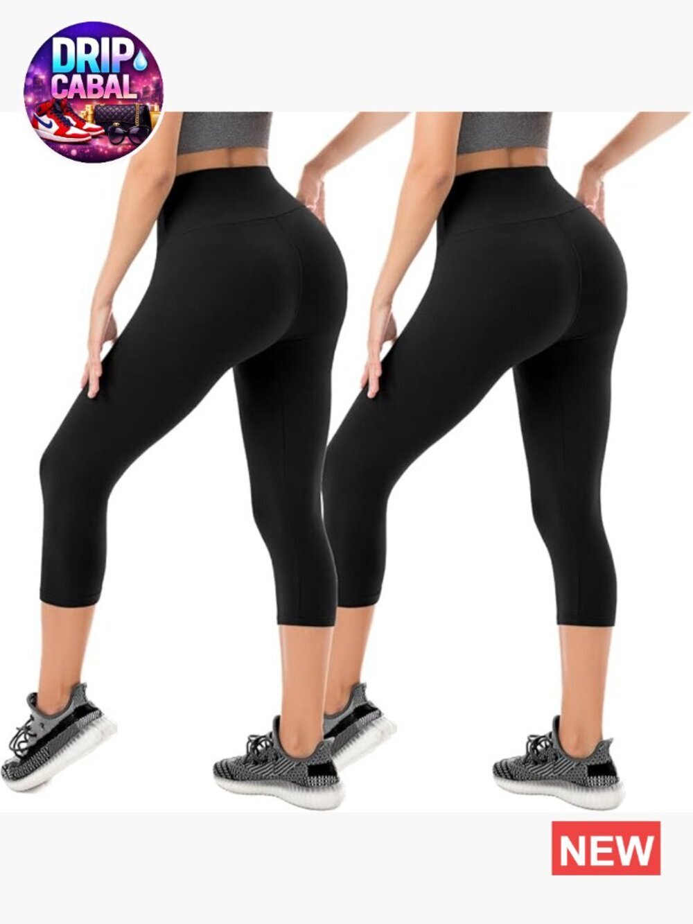 Buttery Soft Capri Leggings 2 Pack High Waisted Yoga Pants